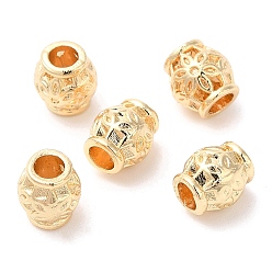 Real 14K Gold Plated Rack Plating Brass Beads, Long-Lasting Plated, Cadmium Free & Lead Free, Barrel, Real 14K Gold Plated, 6x6mm, Hole: 2.2mm