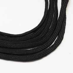 Noir 7 âmes intérieures cordes en polyester et spandex, couleur unie, pour la fabrication de bracelets en corde, noir, 4~5mm, environ 109.36 yards (100m)/paquet, 420~500g / bundle