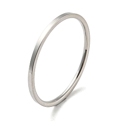 Stainless Steel Color 304 Stainless Steel Simple Plain Band Finger Ring for Women Men, Stainless Steel Color, Size 8, Inner Diameter: 18mm, 1mm