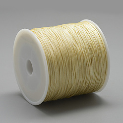 Kaki Clair Fil de nylon, corde à nouer chinoise, kaki clair, 0.8mm, environ 109.36 yards (100m)/rouleau