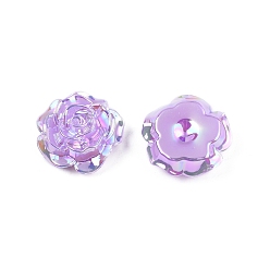Lilac Opaque ABS Plastic Cabochons, Flower, Lilac, 19.5x7.5mm