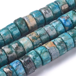 Pyrite Natural African Pyrite Beads Strands, Dyed, Heishi Beads, Flat Round/Disc, 6x3mm, Hole: 0.7mm, about 119 pcs/Strand, 15.75 inch(40 cm)