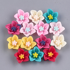 Mixed Color Resin Cabochons, Flower, Mixed Color, 13x13.5x5mm