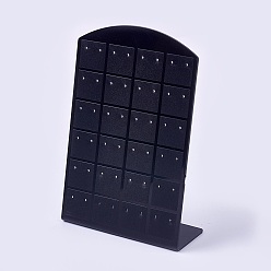 Noir Boucle d'oreille en acrylique 48, présentoir à bijoux, noir, 8.7x3.5x13.5 cm