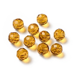 Orange Verre imitation perles de cristal autrichien, facette, ronde, orange, 10mm, Trou: 1mm