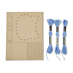 Cat Shape DIY String Art Kit Arts and Crafts for Children, Including Wooden Stencil and Woolen Yarn, Cat Pattern, 16x21x0.3cm
