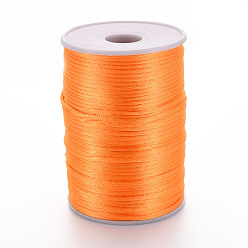 Темно-Оранжевый Полиэфирные шнуры, темно-оранжевый, 2 мм, около 98.42 ярдов (90 м) / рулон