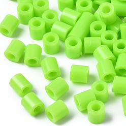 Jaune Vert Pe billes fusibles, perles de Melty bricolage, Tube, jaune vert, 5x5mm, trou: 3 mm, environ 8000 pcs / 500 g