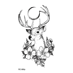 Deer Anmial Theme Removable Temporary Water Proof Tattoos Paper Stickers, Deer Pattern, 10.5x6cm