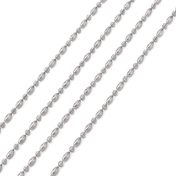 Stainless Steel Color 304 Stainless Steel Ball Chains, 1:1 Rice and Drum, Stainless Steel Color, 1.5mm