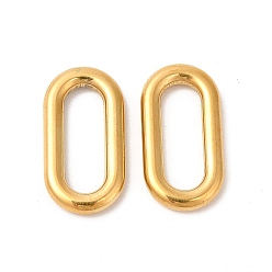 Chapado en Oro Real 18K Revestimiento iónico (ip) 304 anillos de unión de acero inoxidable, oval, real 18 k chapado en oro, 19x10x2.5 mm, diámetro interior: 14x5 mm