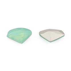 Chrysolite K9 Glass Rhinestone Cabochons, Pointed Back & Back Plated, Faceted, Diamond, Chrysolite, 9x14x4.5mm