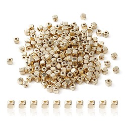 Light Gold Perles intercalaires en plastique ccb, cube, or et de lumière, 3.5x3.5x3.5mm, Trou: 1.4mm