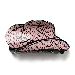 Dark Salmon Hat PVC Claw Hair Clips, for Woman Girl Thick Hair, Dark Salmon, 42x85x40mm