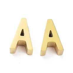 Letter A Ионное покрытие (ip) 304 брелоки из нержавеющей стали, алфавит, золотые, letter.a, 8x5x3 мм, отверстие : 1.8 мм