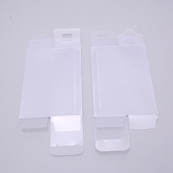 Blanco Caja de pvc transparente, caja de regalo de golosina, caja mate, para la caja de embalaje de la fiesta de bienvenida al bebé del banquete de boda, Rectángulo, blanco, 4x4x12 cm