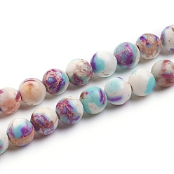 Jaspe Impérial Brins de perles de jaspe impérial naturel, teint, ronde, prune, 4mm, Trou: 1mm, Environ 38 pcs/chapelet, 14.96 pouce (38 cm)