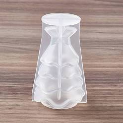 (7BDF) Прозрачный морозный бирюзовый Изготовление силиконовых форм для свечей своими руками, Новогодняя тема, дерево, призрачный белый, 5.3x5.05x8.5 см, Внутренний диаметр: 3.1 cm