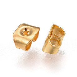 Oro Tuercas del oído del hierro, espaldas de aretes de mariposa para aretes de poste, dorado, 4.6~4.8x3.5x2.5 mm, agujero: 0.6 mm