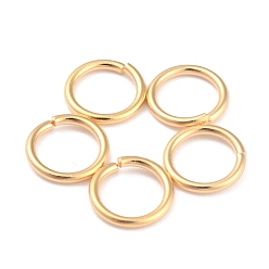 Real 24K Gold Plated Rack Plating Brass Jump Rings, Open Jump Rings, Long-Lasting Plated, Real 24K Gold Plated, 8x1mm, 18 Gauge, Inner Diameter: 6mm