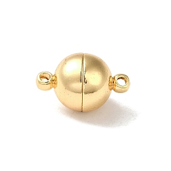 Настоящее золото 18K Латунные магнитные застежки, мяч, реальный 18 k позолоченный, 16x10 мм, отверстие : 1.5 мм