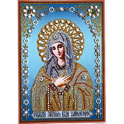 Goldenrod DIY Religion Saint Pattern Diamond Painting Kits, including Resin Rhinestones, Diamond Sticky Pen, Tray Plate & Glue Clay, Goldenrod, 400x300mm