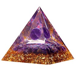 Amethyst Amethyst Crystal Pyramid Decorations, Healing Angel Crystal Pyramid Stone Pyramid, for Healing Meditation, 60x60x65mm