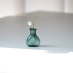 чирок Прозрачные миниатюрные стеклянные вазы-бутылки, аксессуары для кукольного домика в микроландшафтном саду, декорации реквизита для фотосъемки, зелено-синие, 20x28 мм
