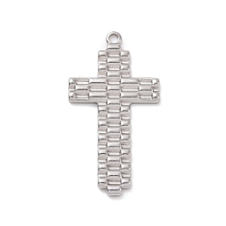 Stainless Steel Color 304 Stainless Steel Pendants, Cross, Stainless Steel Color, 38.5x20x2mm, Hole: 2mm