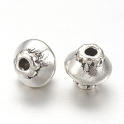 Antique Silver Tibetan Style Spacer Beads, Lead Free & Nickel Free & Cadmium Free, Bicone, Antique Silver, 5x4.5mm, Hole: 1mm