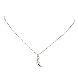 Luna 304 collar colgante de acero inoxidable para mujer, luna, 17.52 pulgada (44.5 cm), colgante: 17x9 mm