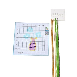 Trébol Kits de principiante de punto de cruz diy trébol, kit de punto de cruz estampado, incluyendo tela estampada 11ct, hilo y agujas para bordar, instrucciones, 195~198x195~204x1 mm
