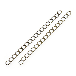 Bronce Antiguo Extensor de cadena de hierro, cadenas del encintado, sin níquel, Bronce antiguo, 50 mm, link: 5~5.5x3.5~4x0.5 mm