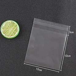 Clear OPP Cellophane Packaging Bags, Frosted, for Bake Packaging, Rectangle, Clear, 13x10cm, Unilateral Thickness: 0.05mm, Inner Measure: 10x10cm, about 95~100pcs/bag