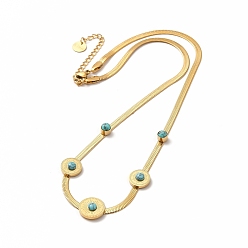 Oro Chapado de iones (ip) 304 collares colgantes de turquesa sintética de acero inoxidable, collares de cadena de serpiente para mujer, dorado, 15.83 pulgada (40.2 cm)