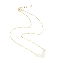 Doré  Collier pendentif coeur en perles de coquillage avec chaînes en laiton, or, 16.54 pouce (42 cm)