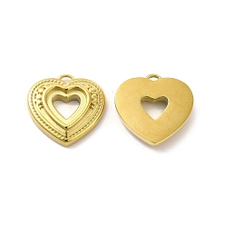 Real 14K Gold Plated Ion Plating(IP) 304 Stainless Steel Pendant Cabochons Settings, Heart, Real 14K Gold Plated, Tray: 7.5x7mm, 15x15x3.2mm, Hole: 1.2mm
