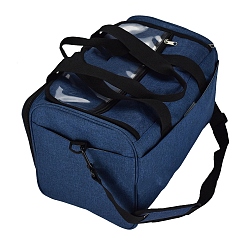 Marine Blue Knitting Bag, with Cover and Shoulder Strap, Yarn Tote Bag, for Knitting Needles  Circular Needles, Crochet Hooks and Other Accessories, Marine Blue, 38x25x26cm