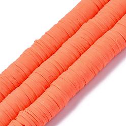 Naranja Rojo Cuentas de arcilla polimérica hechas a mano, redondas y planas, ecológicas, Cuentas de heishi de disco para pendientes hawaianos, pulsera, collar, fabricación de joyas, rojo naranja, 12 mm