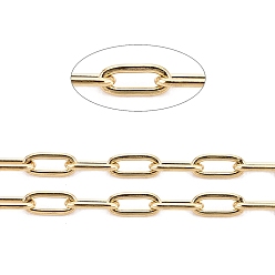 Oro Revestimiento iónico (ip) 304 cadenas de clip de acero inoxidable, soldada, con carrete, multicolor, 3x1~1.3x0.3 mm
