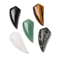 Pierre Mélangete Pendentifs pierres précieuses naturelles mixtes, charmes de corne, 39~40x18~18.5x6.5~8mm, Trou: 1.2mm