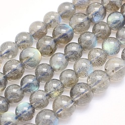 Labradorite Natural Labradorite Beads Strands, Round, 6mm, Hole: 0.8mm, about 63pcs/strand, 15.5 inch(39.5cm)