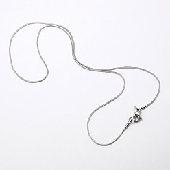 Color de Acero Inoxidable 304 de acero inoxidable collares de cadena de serpiente de los hombres de moda, con broches de langosta, color acero inoxidable, 17.3 pulgada (43.9 cm), 1.2 mm