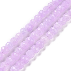 Amethyst Natural Amethyst Beads Strands,  Faceted(128 Facets), Round, 6x6mm, Hole: 1mm, about 68pcs/strand, 15.59''(39.6cm)