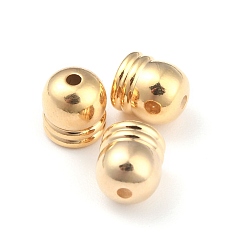 Real 24K Gold Plated Brass Core End Caps, Long-Lasting Plated, Column, Real 24K Gold Plated, 7x6mm, Hole: 1.5mm, Inner Diameter: 4mm