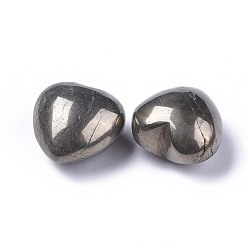 Pyrite Pierre d'amour de coeur de pyrite naturelle, pierre de palme de poche pour équilibrer le reiki, 20x20x13~13.5mm