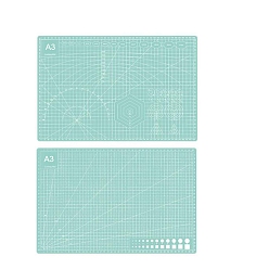 Medium Aquamarine A3 Plastic Cutting Mat, Cutting Board, for Craft Art, Rectangle, Medium Aquamarine, 30x45cm