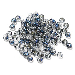 Royal Blue Glass Seed Beads, AB Color, Rondelle, Royal Blue, 4x3mm, Hole: 1.2mm 368pc/bag.