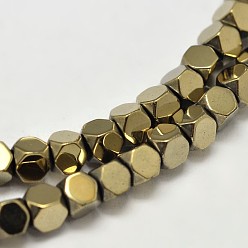 Antique Bronze Plated Electroplate Non-magnetic Synthetic Hematite Beads Strands, Faceted Cube, Smooth, Antique Bronze Plated, 3x3x3mm, Hole: 1mm, about 200pcs/strand, 16 inch