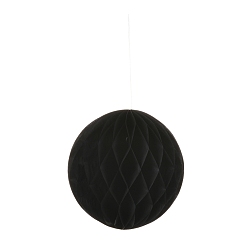 Черный Бумажный сотовый шар, бумажный фонарь, с хлопчатобумажной нитью, для свадебной и праздничной вечеринки, чёрные, 355 мм